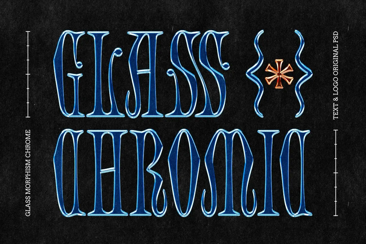 Glass Morphism Chrome Text Effect