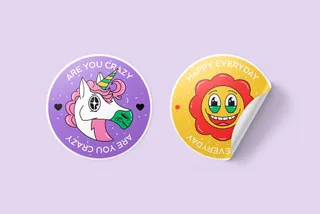 Round Sticker Mockup