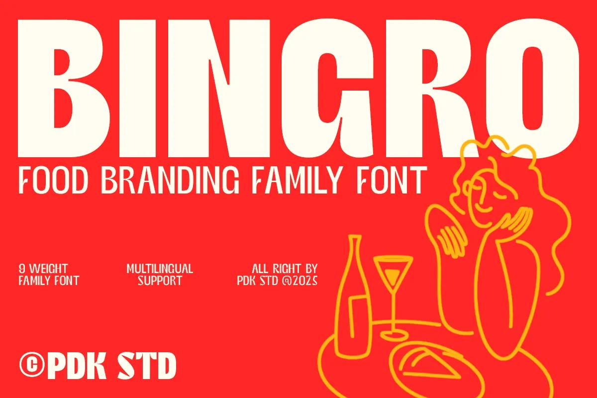 Bingro - Bold Food Branding Family Font