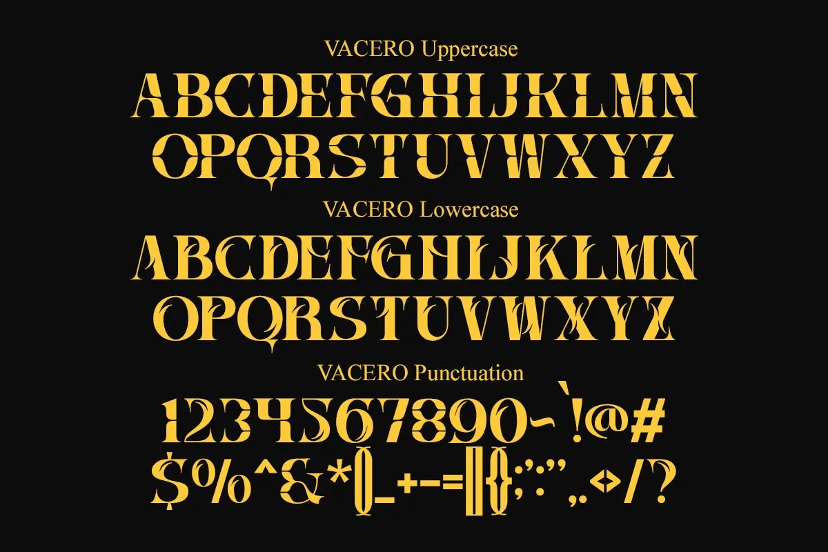 Vacero - Bold Slashed Serif Font