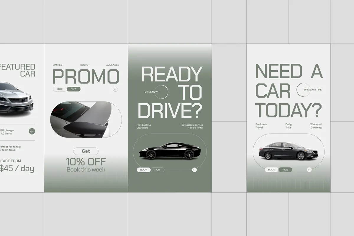 Car Rental Instagram Pack - Affinity Template