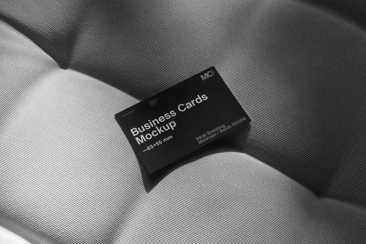 Business Card on Sculpted Cushion Mockup
