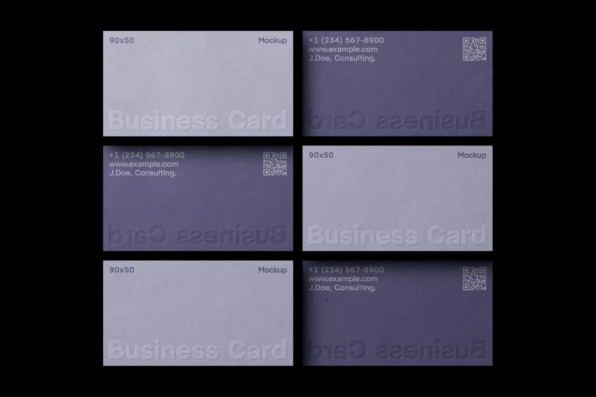 90x50 Elegant Business Card Layout Mockup