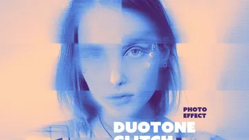 Duotone Glitch Photo Effect