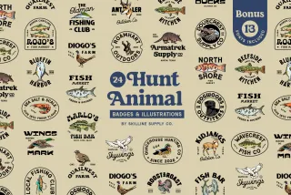 Animal Hunt Badge Collection