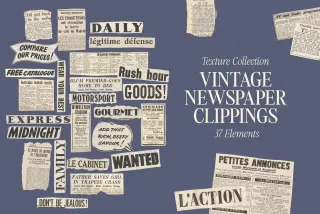 Vintage Newspaper Clippings Texture Pack