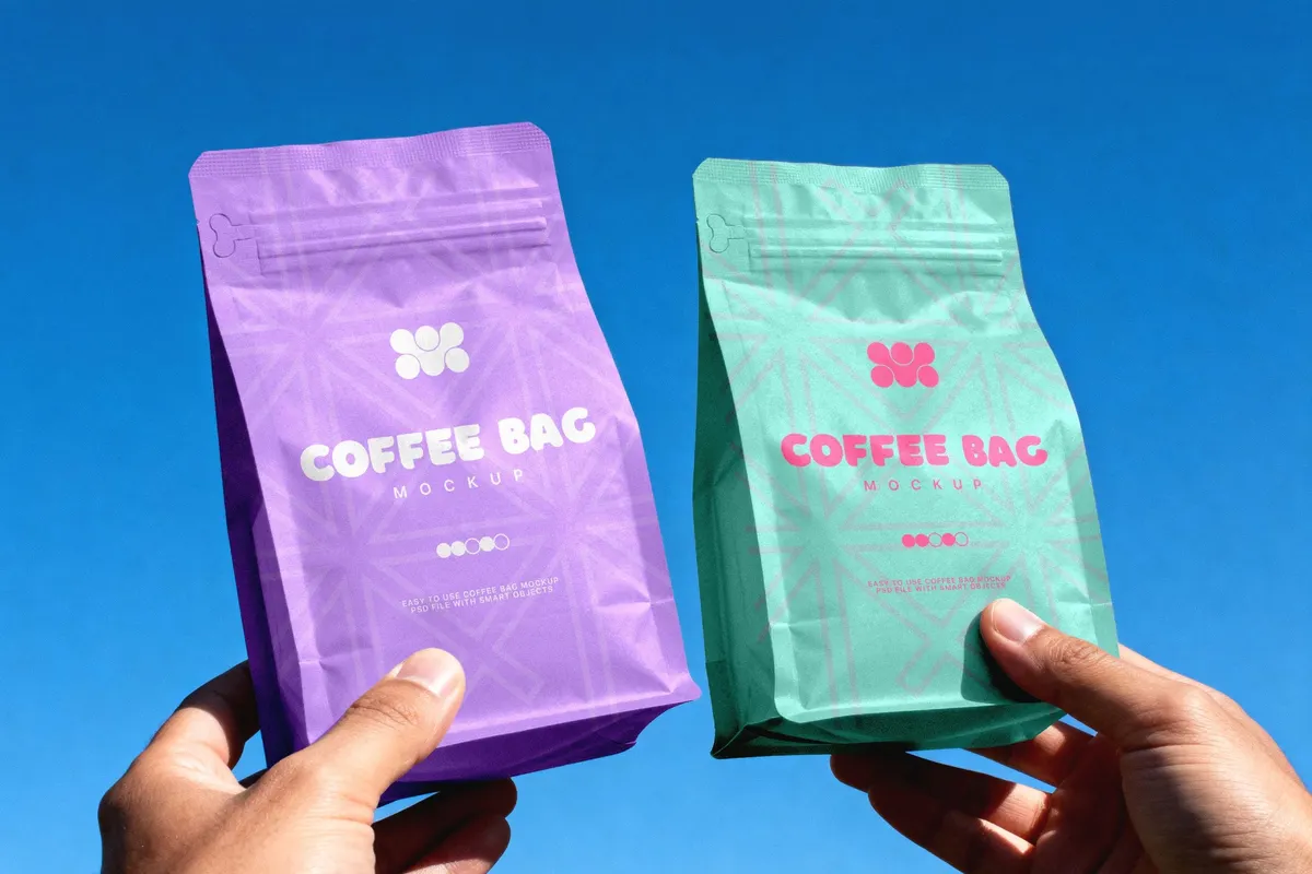 Coffee Bag Mockup in Hand