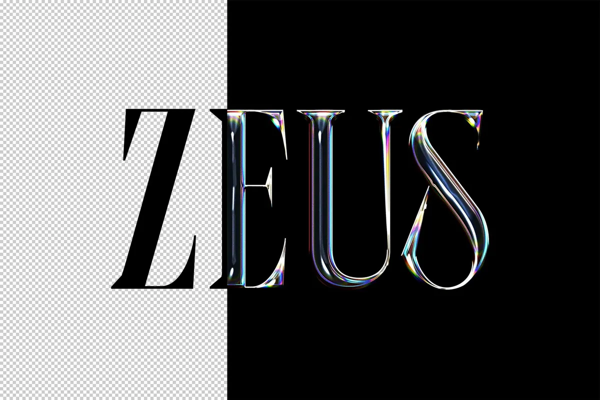 Iridescent Chrome Logo Effect
