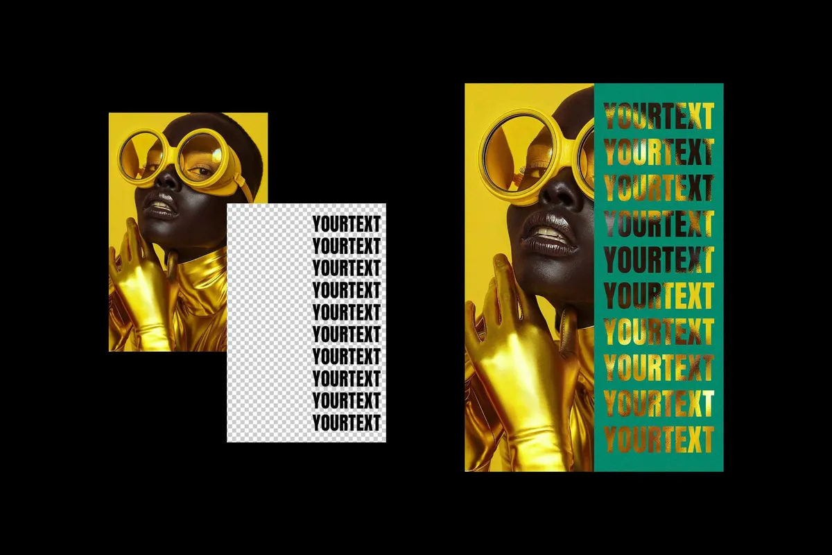 Text Cut Out Glass Photo Effect