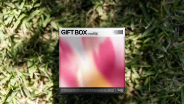Gift Box Mockup on Grass