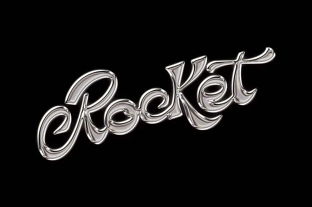 Original Chrome Metal Text Effect
