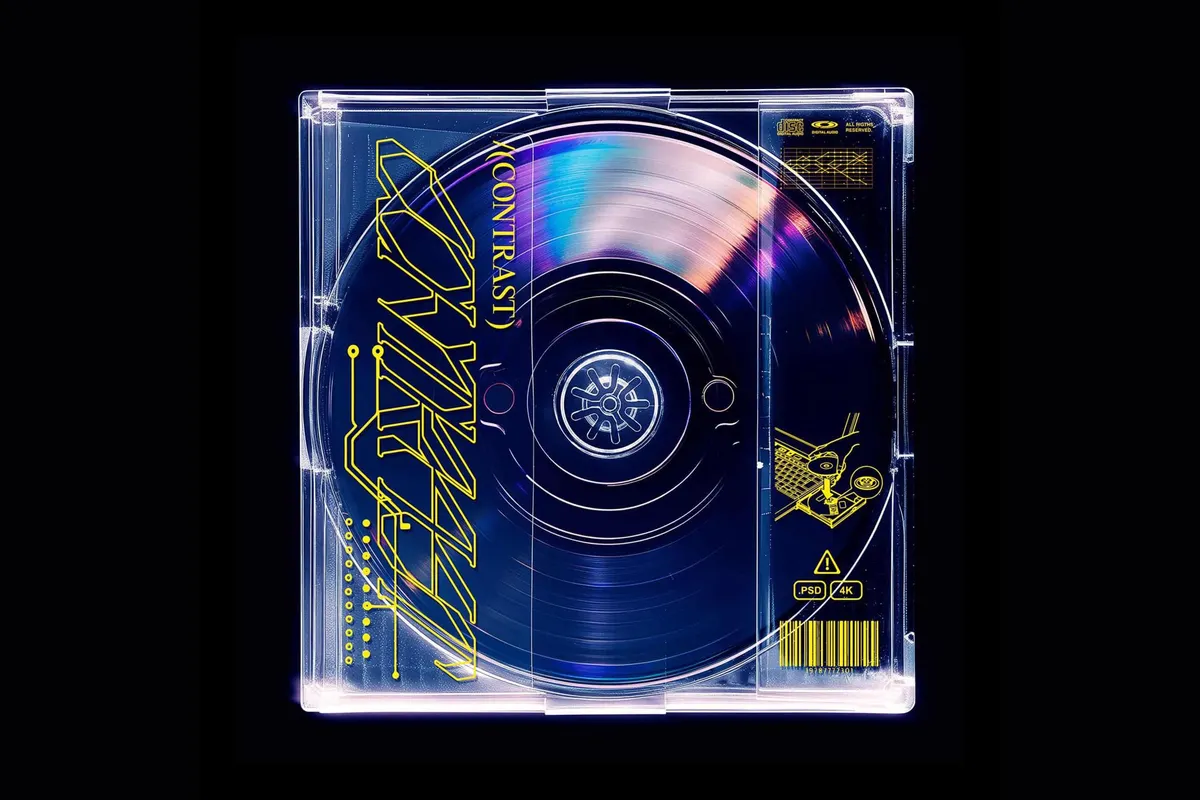 Futuristic Disk Case Mockup