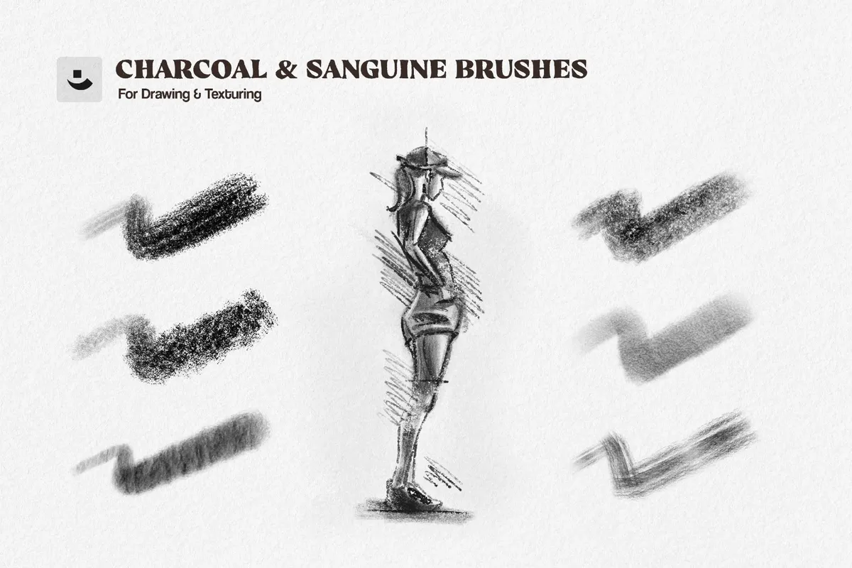 Multi-App Charcoal Sketch Brushes