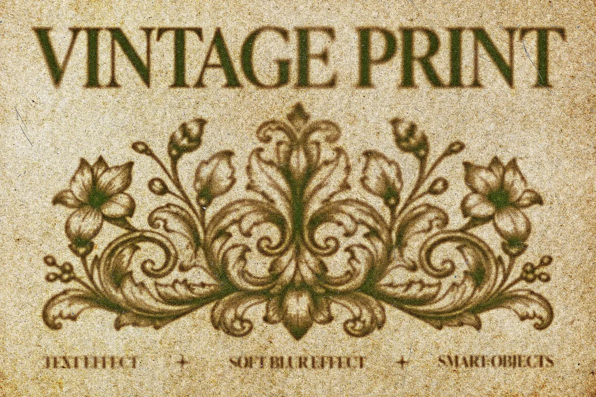 Vintage Print Text Effect
