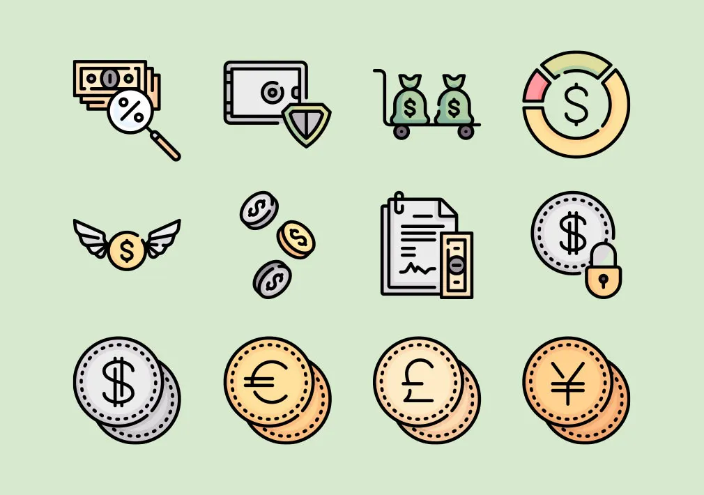 Money Vector Icons Set