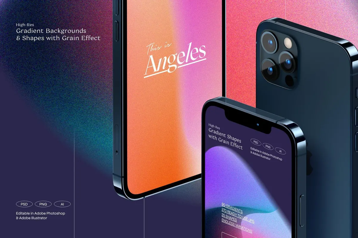 Angeles - Retro Gradients & Shapes