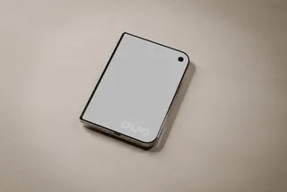 Unfolded iPhone Duo on Travertine Mockup
