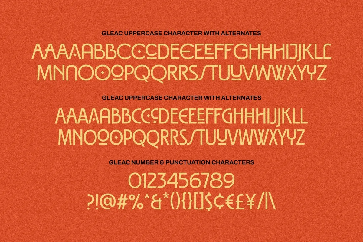 Gleac HF – Art Deco Display Font (4 Styles)