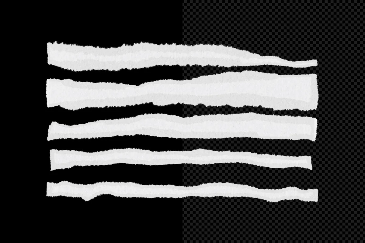 20 Ripped White Paper Elements
