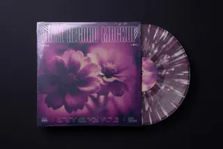 Vinyl LP Sleeve Mockup with Record