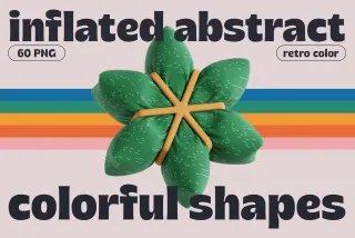 Inflated Abstract 3D Colorful Shapes