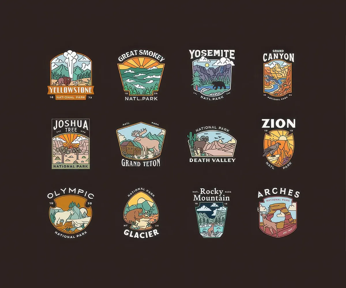 Vintage National Park Illustration