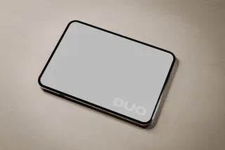 Unfolded iPhone Duo on Travertine Mockup