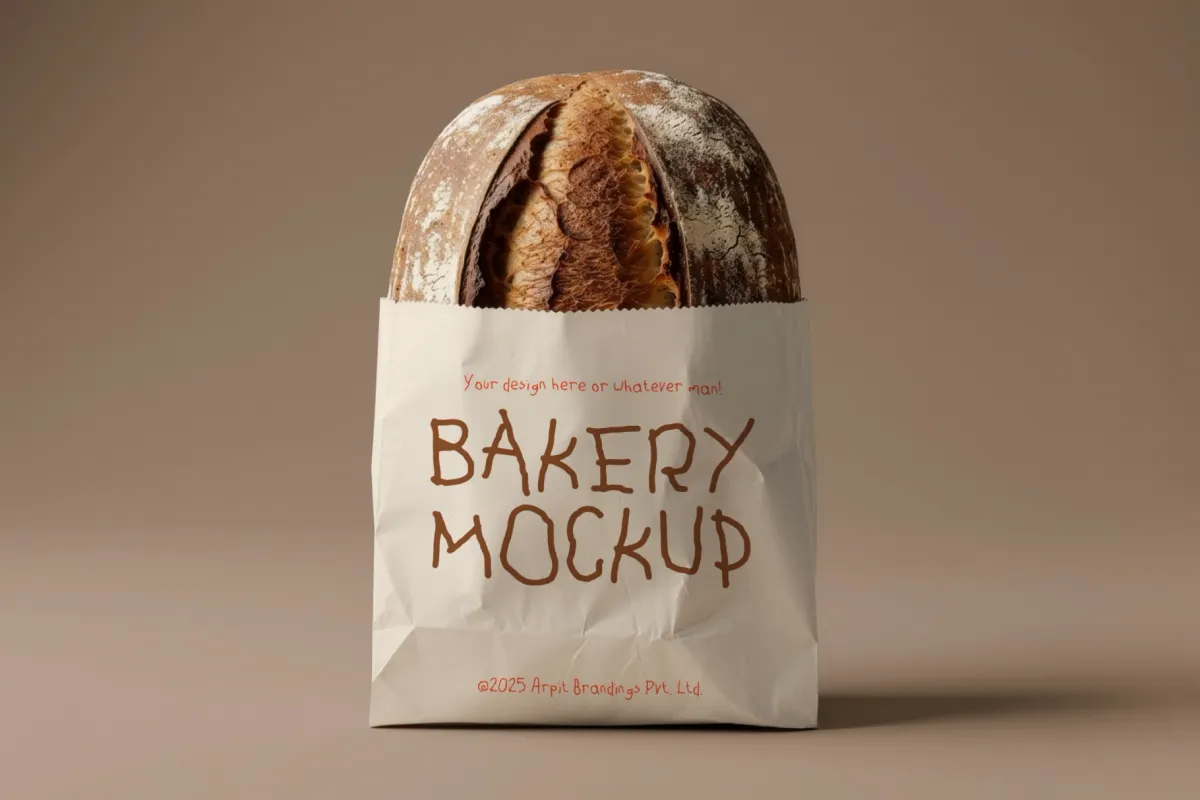 Sourdough Bread Paperbag Mockup