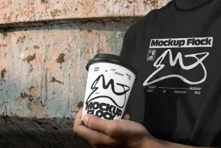 Coffee Cup & T-Shirt Mockup
