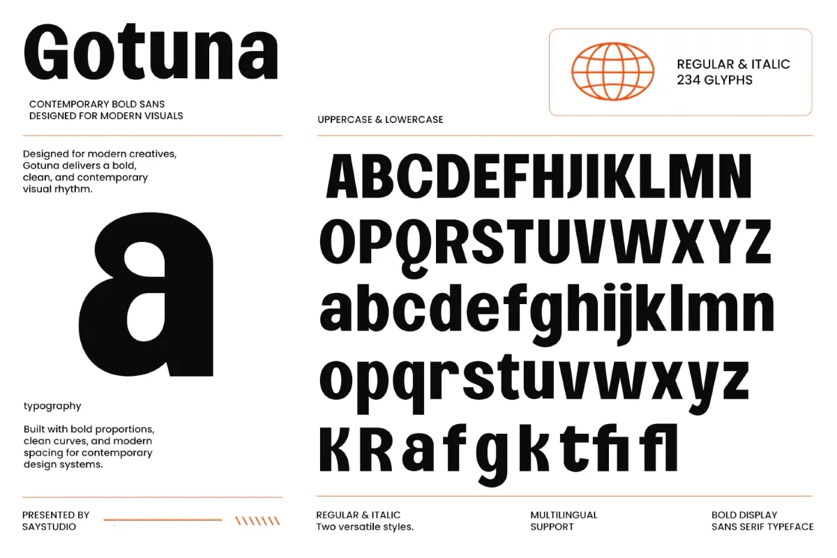 Gotuna - Contemporary Display Sans Serif Font