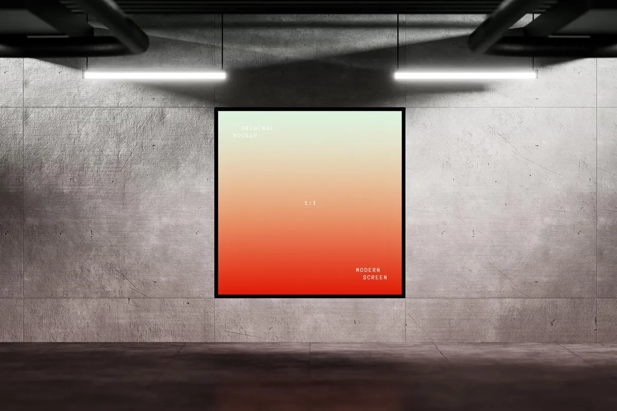 Square Digital Display Mockup