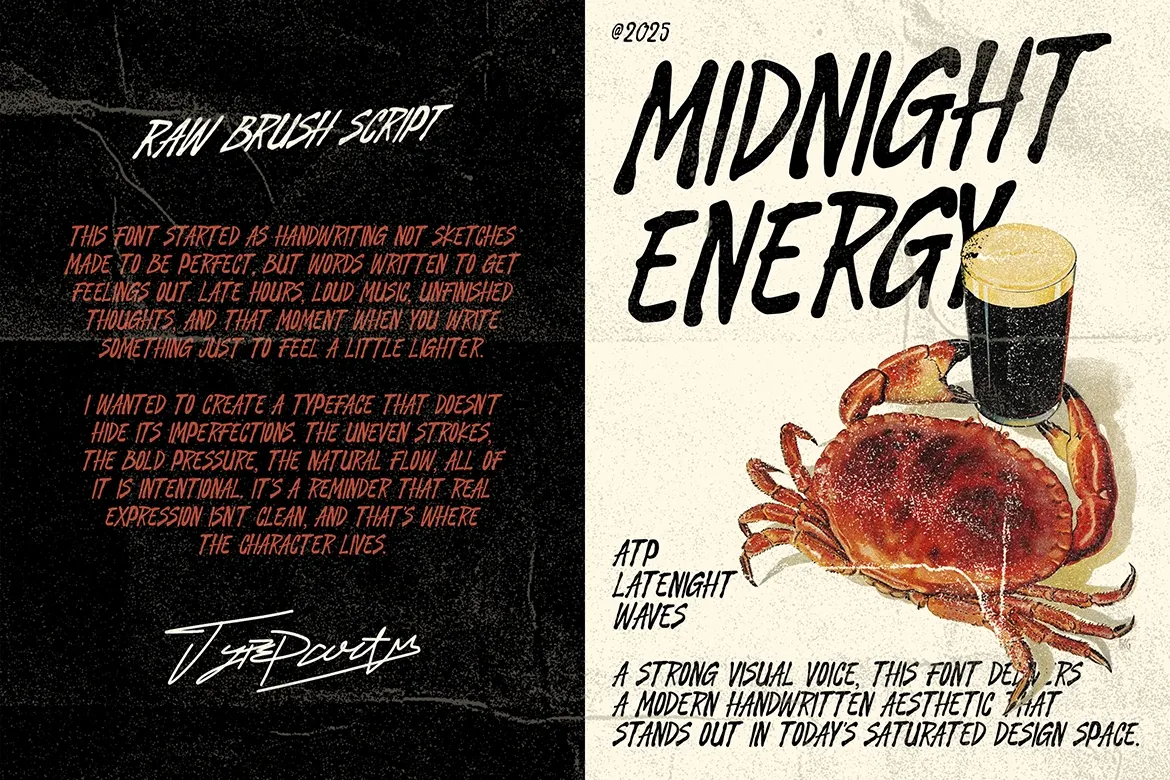 Latenight Waves - Grunge Brush Font