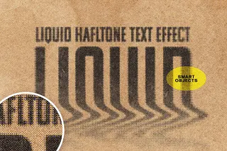 Liquid Halftone Text Effect
