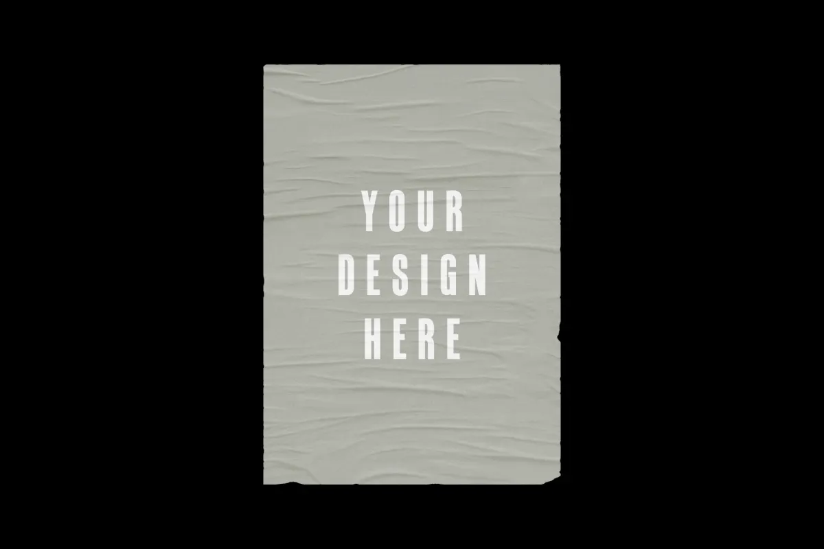 Minimal Glued Wall Poster Mockups