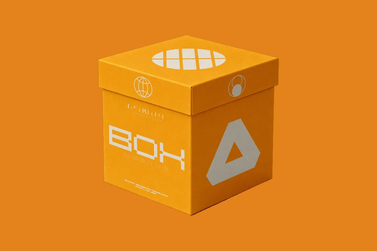 Lid-and-Base Square Box Mockup