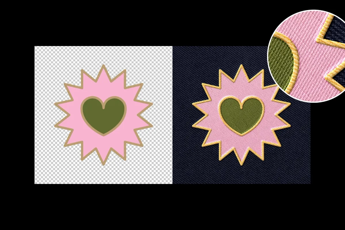Stitching Embroidery Jeans Logo Mockup