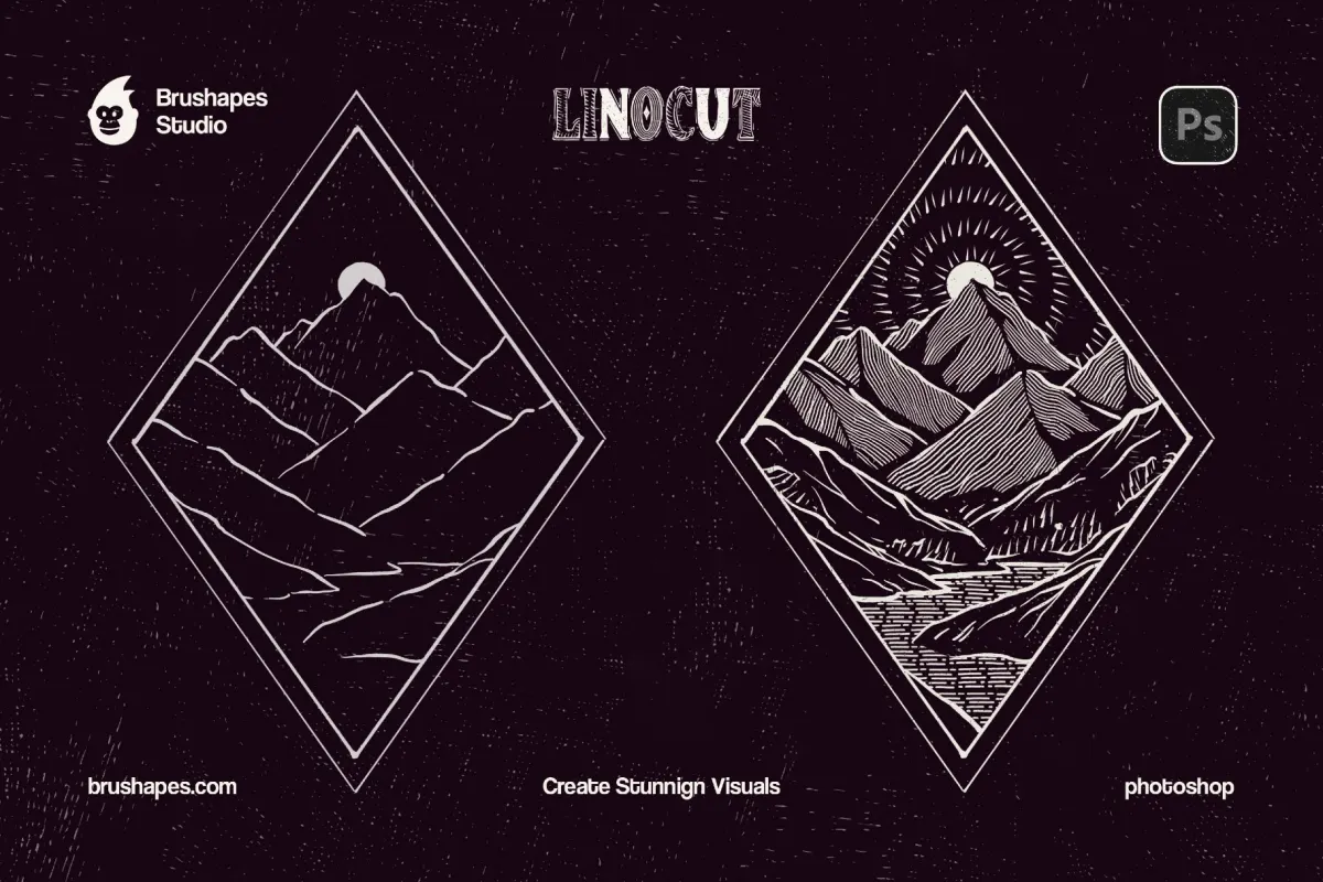 Photoshop Craftsman Linocut Brushes