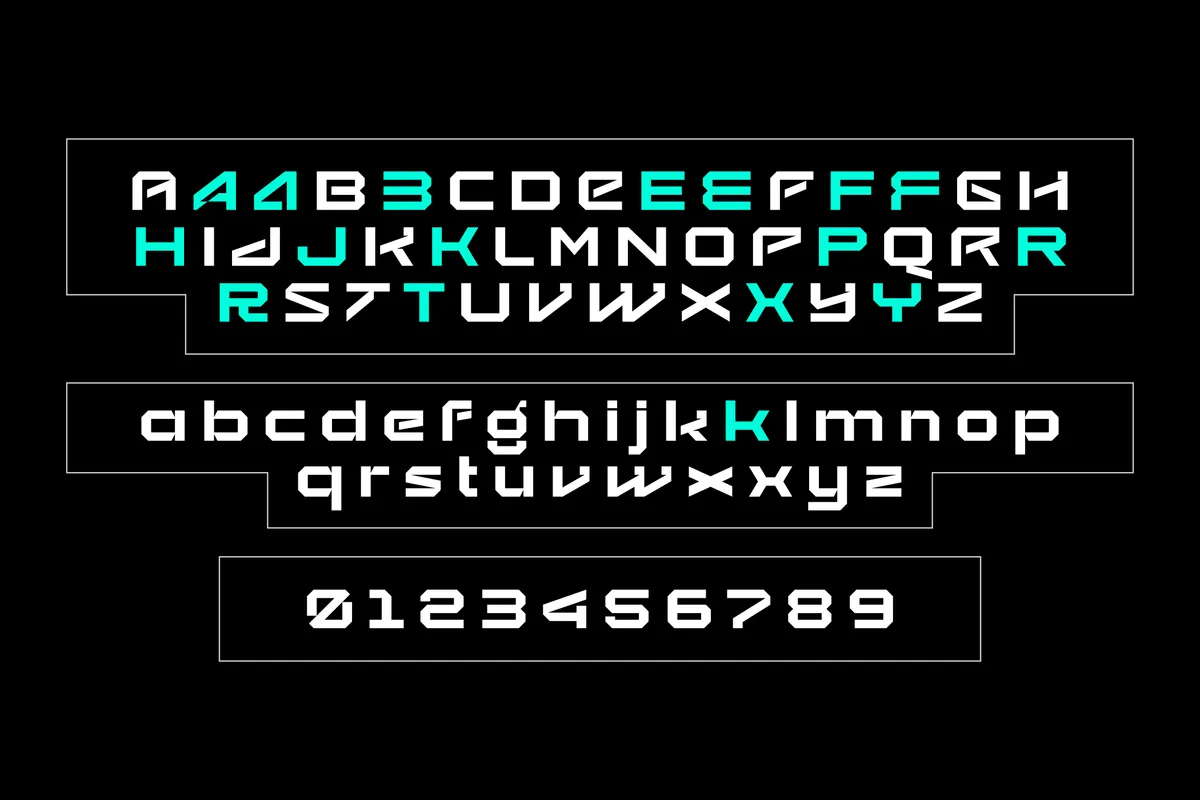 Scitex - Futuristic Angular Display Font