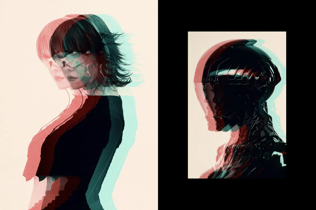 Anaglyph Glitch Photo Effect