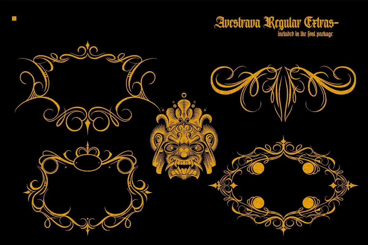 Avestrava - Ornamental Blackletter Font