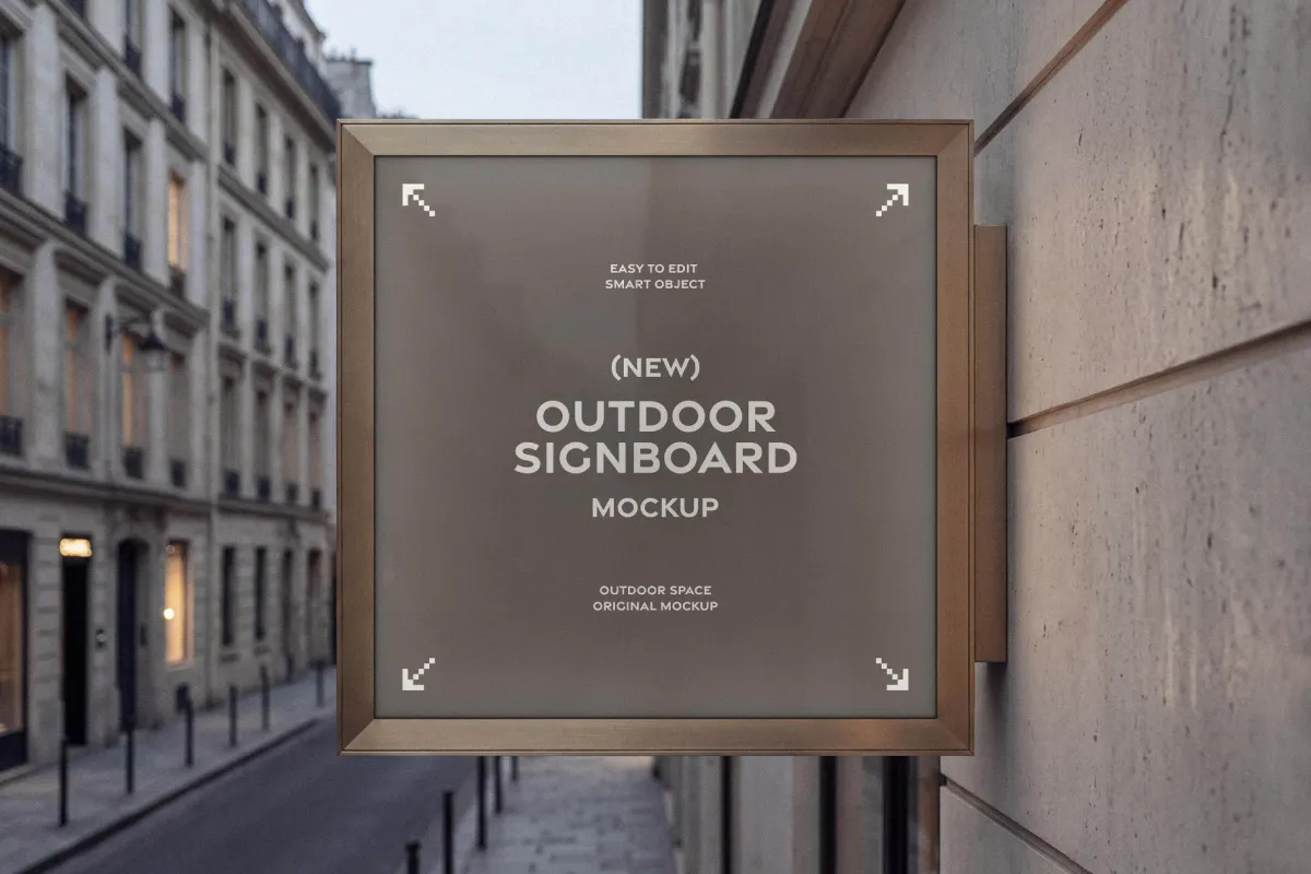 Square Outdoor Sign Mockup
