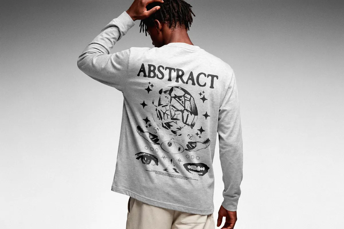 Long-Sleeve Shirt Mockup - Back View