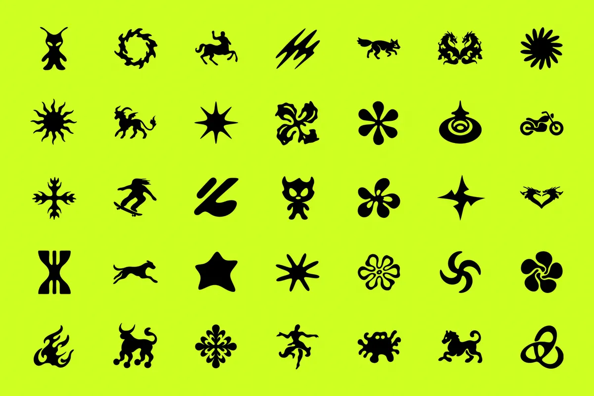 175 Experimental Vector Glyphs – Graphic Creatures & Organic Marks