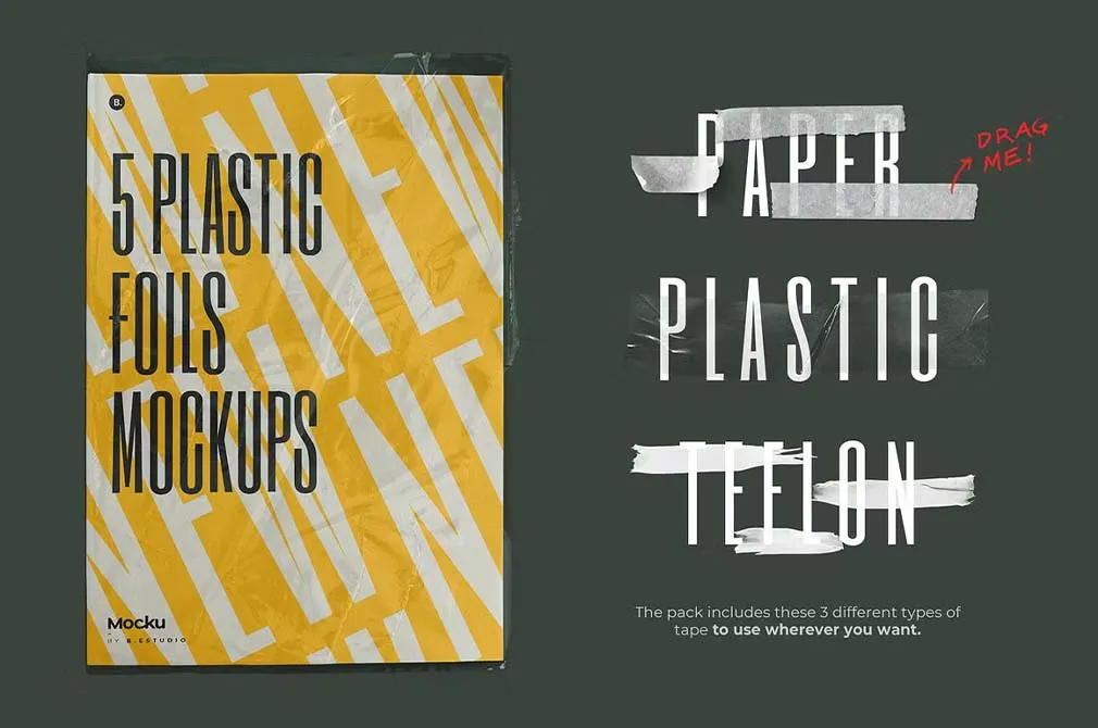 Wrinkled Papers & Plastics Mockups
