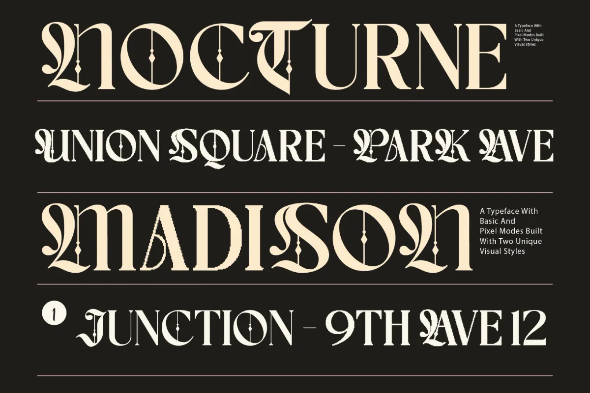 Choire - Blackletter Pixel Display Font