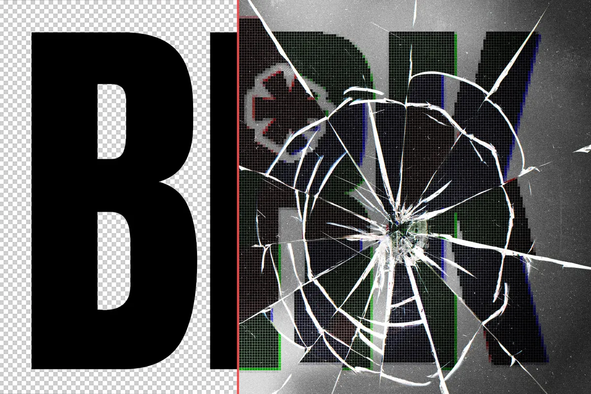 Broken CRT Screen Text Effect