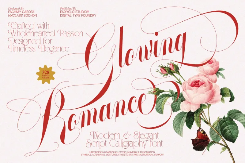 GLOWING ROMANCE — Luxury Calligraphy Font