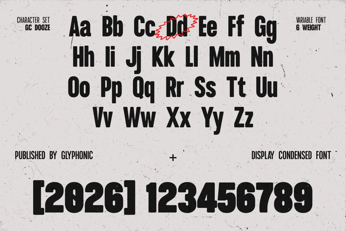 GC Dooze - Variable Condensed Display Font