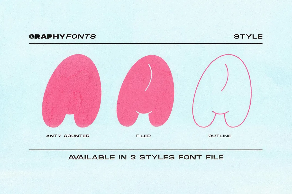 Graphy - Bubble Family Font
