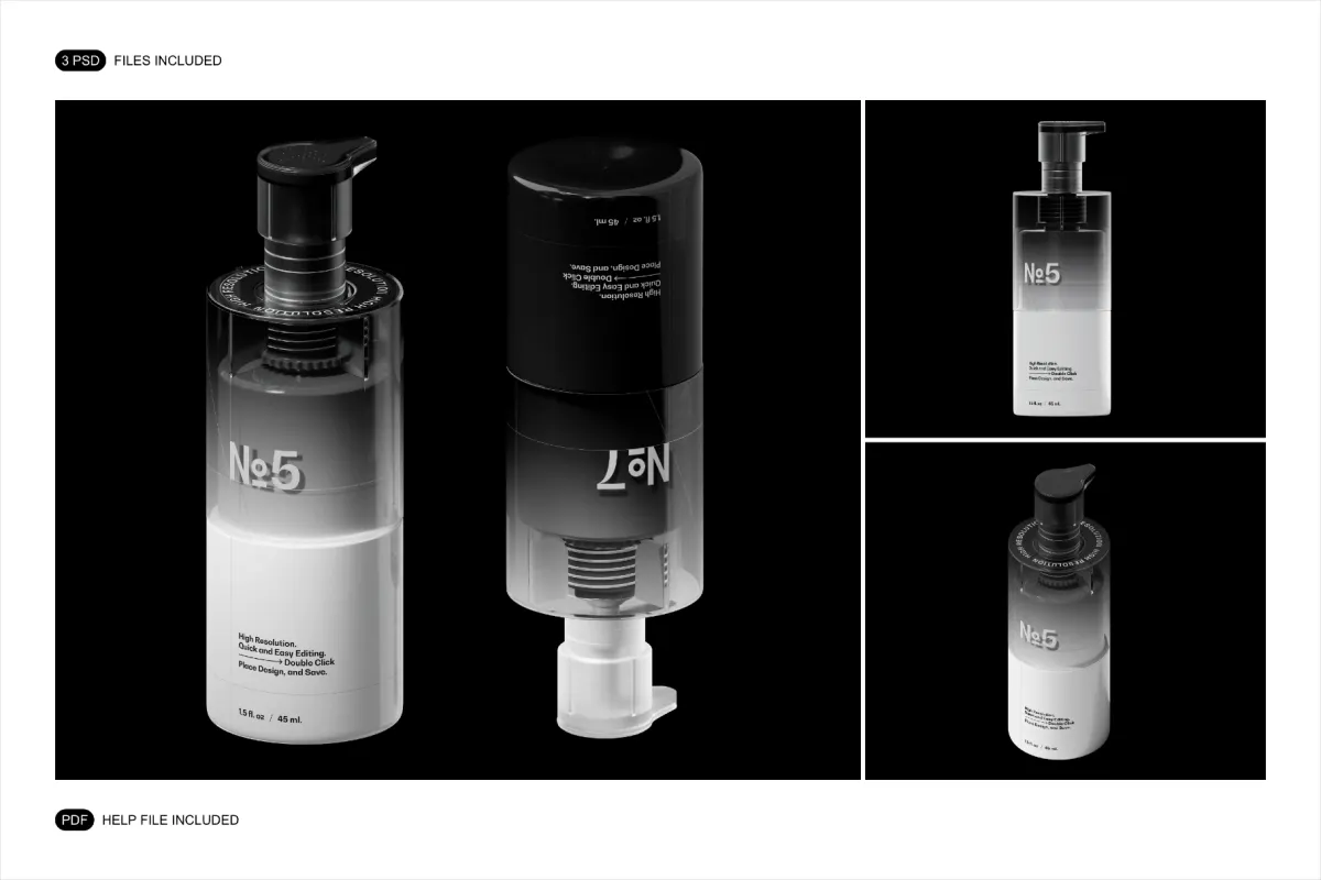 Dispenser Bottle Mockup Set